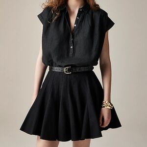 J.Crew New Capitaine shirt in Baird McNutt Irish Linen Black XS Extra Small